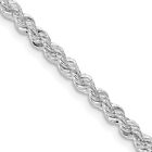 3Mm Rhodium Plated Sterling Silver Solid Rope Chain Necklace