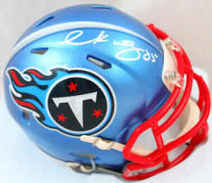 Derrick Mason Autographed Titans Flash Speed Mini Helmet-Beckett W Hologram 