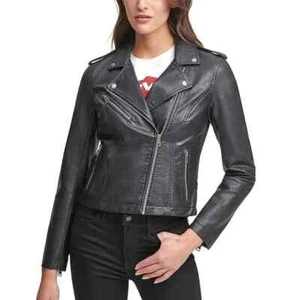NWT, Levi's Women's Faux Leather Classic Asymmetrical Motorcycle Jacket, Medium - Picture 1 of 6