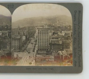 Straßenszene Salt Lake City UT Utah Keystone Stereoview - Bild 1 von 2