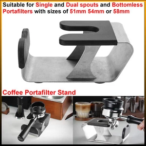Stainless Steel + Rubber - Coffee Portafilter Stand, Espresso Portafilter Stand - Picture 1 of 18