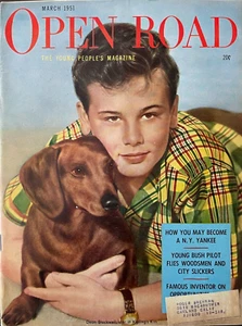 OPEN ROAD Magazine March 1951 New York Yankees Dachshund Dog Cover Photo - Bild 1 von 3