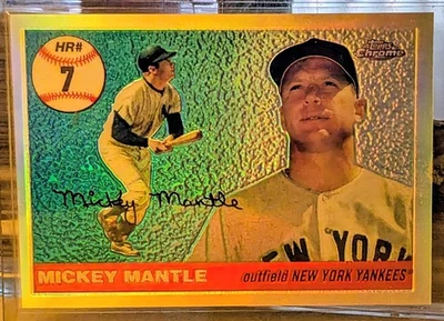 2006 Topps Chrome Home Run History #7 Mickey Mantle #MHRC7 Refractor 432/500 🔥 - Image 1 of 2