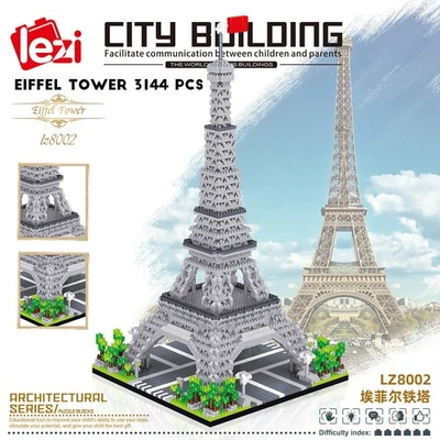 Architecture Eiffel Tower Building Blocks Toy DIY Micro Bricks Set 3585 Pieces - Image 1 of 4