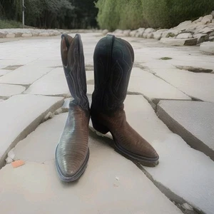 HERREN COWTOWN grün echte Eidechse COWBOYSTIEFEL 9 - Bild 1 von 12