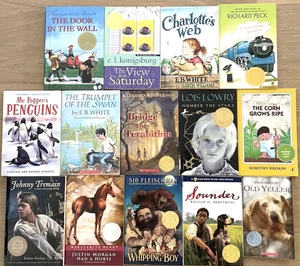 Lot 14 Children's Chapter Books Newberry Awards Ages 8+ Homeschool Classroom - Picture 1 of 5