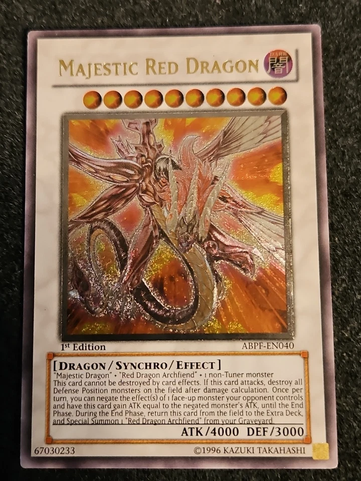 Yugioh! LP Majestic Red Dragon - ABPF-EN040 - Ultimate Rare - 1st Edition Lightl - Image 1 of 1