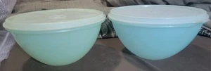 2 Tupperware Wunderbare Schüsseln 6" Vorratsbehälter 3,5c blau 234 & Scherdichtungen - Bild 1 von 6