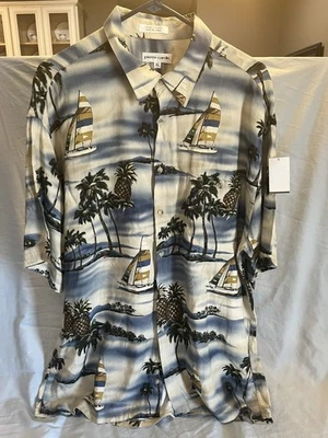 Pierre Cardin Shirt Men’s XL Hawaiian Floral Tropical Short Sleeve Button Up - Image 1 of 4