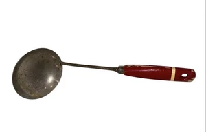 Vintage Ekco USA Holzkelle mit rotem Griff 1” Tiefe 3-3/4” Durchmesser Mid Century - Bild 1 von 4