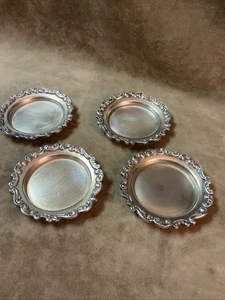 Vintage pesante Wilcox piatto argento butter pat lotto di quattro pezzi pezzi barocco - Foto 1 di 6