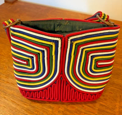 Vintzage 1940's "telephone cord" pocketbook 9.5'x7.5" - Image 1 of 4