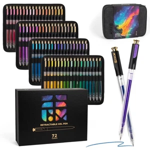Bolígrafos Gel Brillo Retráctiles,72 Colores Gran Capacidad Multicolor Brillo Metalli - Imagen 1 de 7