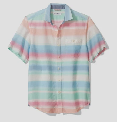 Tommy Bahama Mens  Shirt Multicolor Linen-Blend Hazy Tides Button Up Sz M - Image 1 of 4