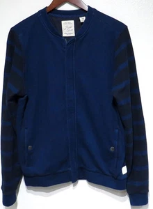 Scotch & Soda Home Alone NAVY BLUE Zip Jacket Med MED Striped Sleeves Cotton - Picture 1 of 17