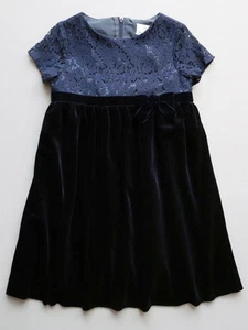 Florence Eiseman Nuevo con etiquetas Azul Marino Terciopelo y Encaje Vestido de Fiesta 3T, 4T, 4 - Imagen 1 de 3