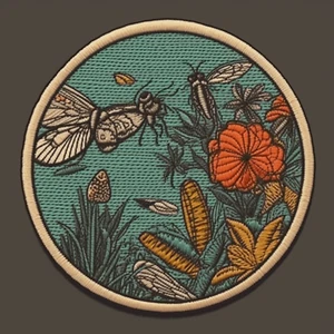 Parche de insectos de la naturaleza aplique de hierro follaje mariposa insignia polilla flores decoración - Imagen 1 de 12