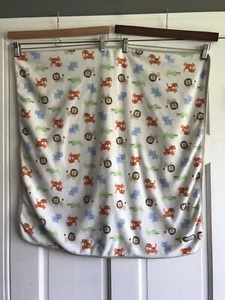 Carters Jungle Roar Baby Blanket 28" Security Lovey Animals Cream Tan Boy - Picture 1 of 3