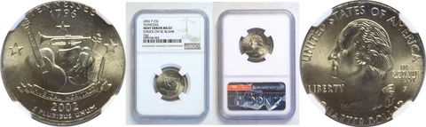 2002 Tennessee Quarter struck on a nickel planchet NGC MS-67 Cover