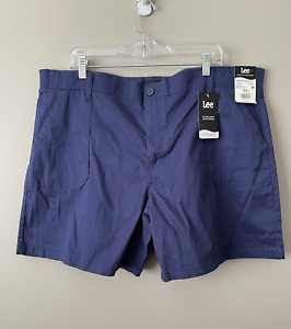 LEE Women's Size 22M 7" Utility Shorts Mid Rise Soft Waistband Navy NEW