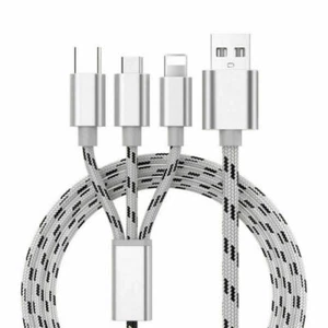 3 in 1 Fast Charging Cable Charger Type-C USB-C For iPhone  Xiaomi Samsung Oppo╮ - Picture 1 of 23
