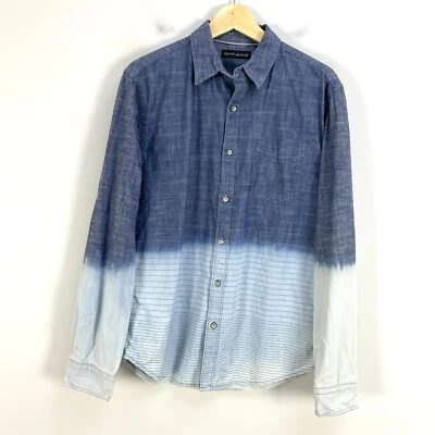 DKNY Jeans Mens Medium Blue Ombre Button Up Chambray Shirt Long Sleeve Top - Image 1 of 4