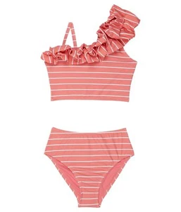 HABITUAL girl Girl's Palm Springs Two-Piece Stripe Set  Color Coral Size 14 - Picture 1 of 2