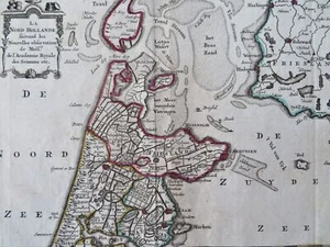 North Holland Netherlands Friesland c. Amsterdam Haarlem 1750 de Lat map - Picture 1 of 4