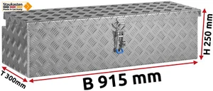Deichselbox Staubox Gurtkiste Anhängerbox Alu Riffelblech 915x250x300 mm -590900 - Bild 1 von 7