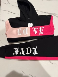 Fashion Nova Mini Love Colorblock jogger Pant Set - Black Medium 7/8 - Picture 1 of 7