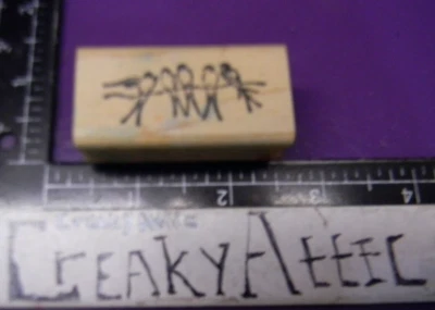 SELLO DE GOMA CONTORNO PEQUEÑO PÁJAROS EN UN ALAMBRE FRANCISCO CRUJIENTE Foto 1 de 2