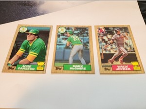 1987 topps baseball rookie cards, Canseco, McGwire,Joyner.