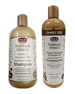 African Pride Moisture Miracle Honey & Coconut Oil Shampoo & Conditioner - Picture 1 of 7