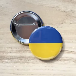 2.25” Ukrainian Flag Button NEW - pin badge Ukraine Anti-war Peace - Bild 1 von 2