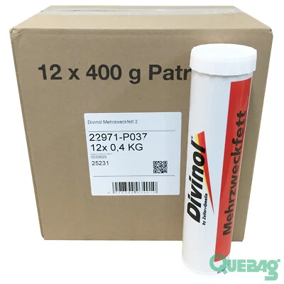 12x Fettkartusche Mehrzweckfett 2 Divinol 400g Schmierfett Wälzlager Fett Karton
