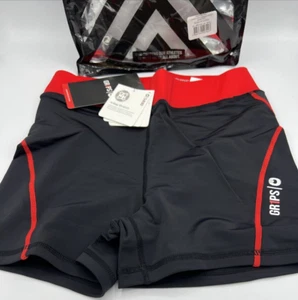 Gr1ps Grips UFC MMA BJJ Womens Compression 3" Booty Shorts Size Small Black/Red - Picture 1 of 9