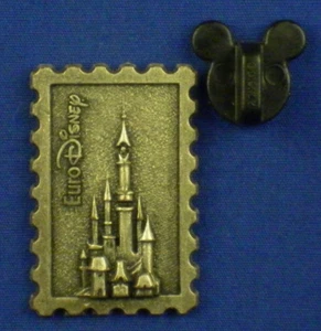 Euro Disney Castle Pewter Stamp Pin Disneyland Resort Paris Pin # 2469 - Picture 1 of 3