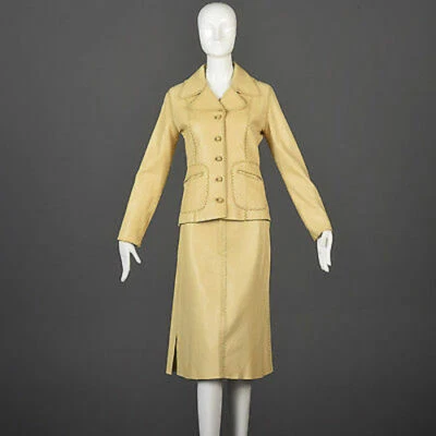 XS 1970 North Beach Chaqueta de Cuero Falda Numerada Separada Bohemia Boho De Colección Foto 1 de 4