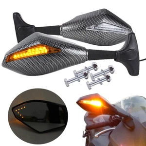 Espejos retrovisores de señal de giro LED integrados para Suzuki GSXR600 750 y Honda CBR600RR 1000RR - Imagen 1 de 8
