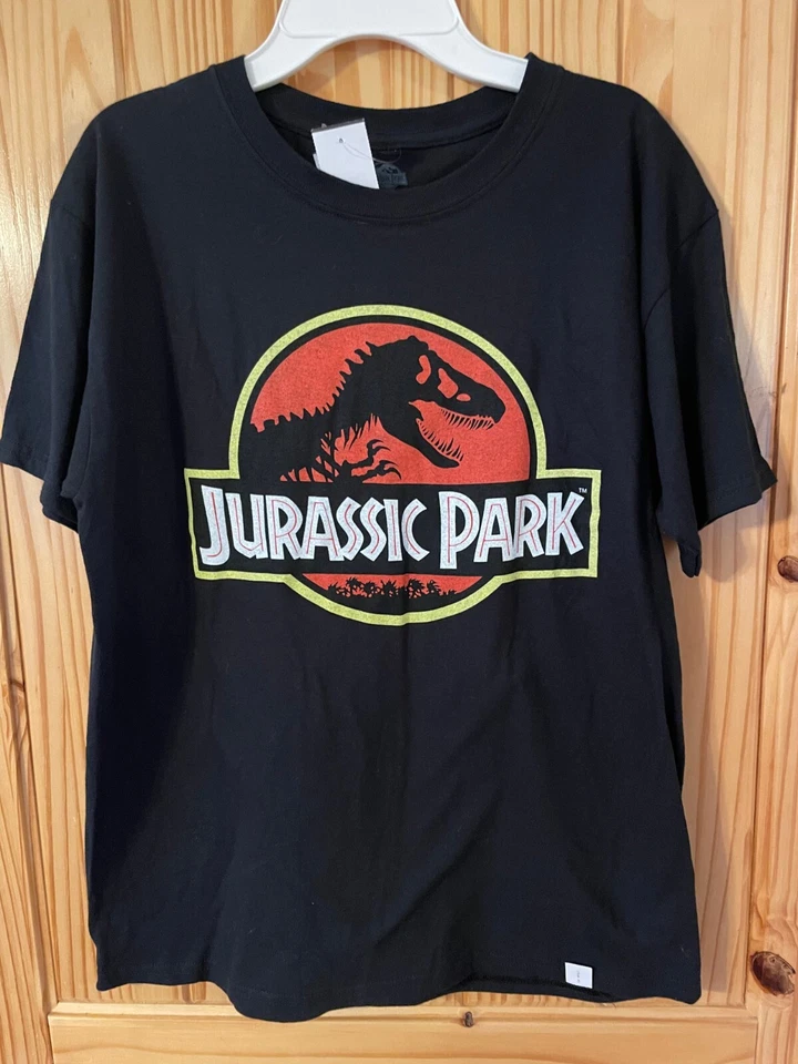 Camiseta negra Jurassic Park para niños ~ talla para niños - XXL 18 Foto 1 de 1