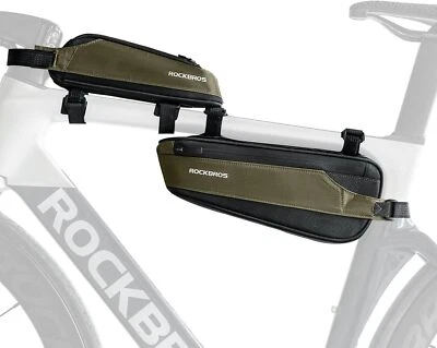 ROCKBROS Bike Frame Bag Triangular Tube Bag Road Combo Pouch 0.65/1.4LWaterproof - Image 1 of 4