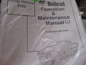 Bobcat 2100 Utility Vehicle Operation & Maintenance Manual - Picture 1 of 1