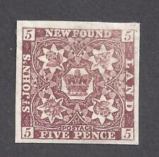 CANADA NEWFOUNDLAND # 12Aii MINT OGH 5c VENETIAN RED IMPERFORATE BS27842