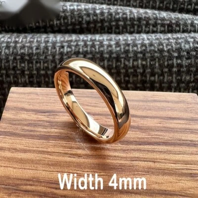 Anillo de carburo de tungsteno pulido cúpula de 2/3/4 mm banda de anillo de ajuste cómodo para hombres mujeres Foto 1 de 4