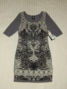 JAX ― Size XL ― Quarter 3/4 Sleeve Gray/Black Ponte Knit Dress NWT ― #842A *NEW* - Picture 1 of 6