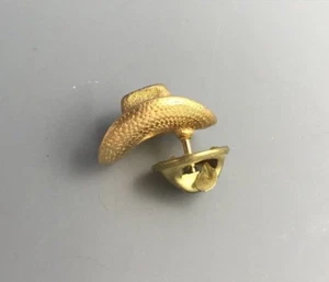 Western 3D Cowboy Cowgirl Hut Anstecknadel/Krawattennadel goldfarben Unisex - Bild 1 von 4