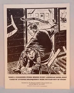 Nice 8 1/2 x 11 1962 Jack Crowe Parental Responsibility Poster Wisconsin Sheriff - Picture 1 of 3