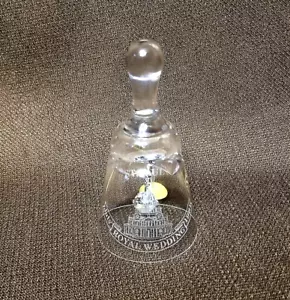 Royal Wedding 1981 Diana Charles Full Lead Crystal Glass Hand Bell Wedgwood NOS - Picture 1 of 8