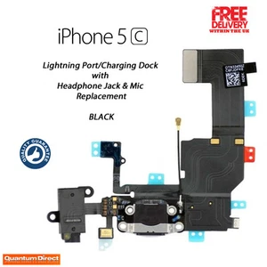 NEW Replacement Port/Charging Dock Assembly FOR iPhone 5C - BLACK - Picture 1 of 2