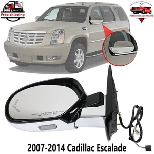New Front Mirror Power Glass + Folding Left Side For 2007-2014 Cadillac Escalade - Picture 1 of 7